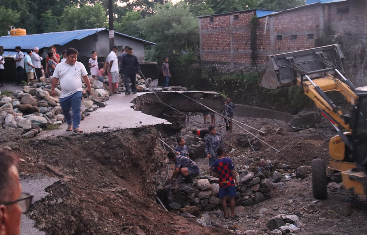 धरानमा बाढीका कारण बस्ती जोखिममा