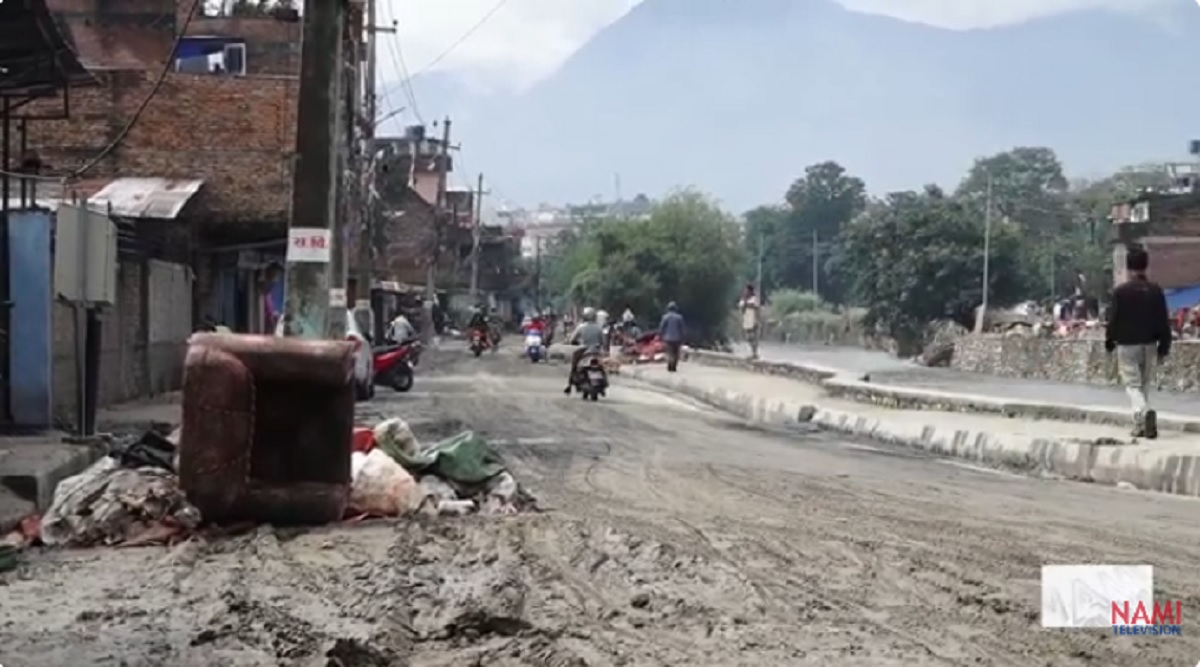 वर्षापछि काठमाडाै‌को प्रभावित बस्ती तथा आसपासका दृश्य