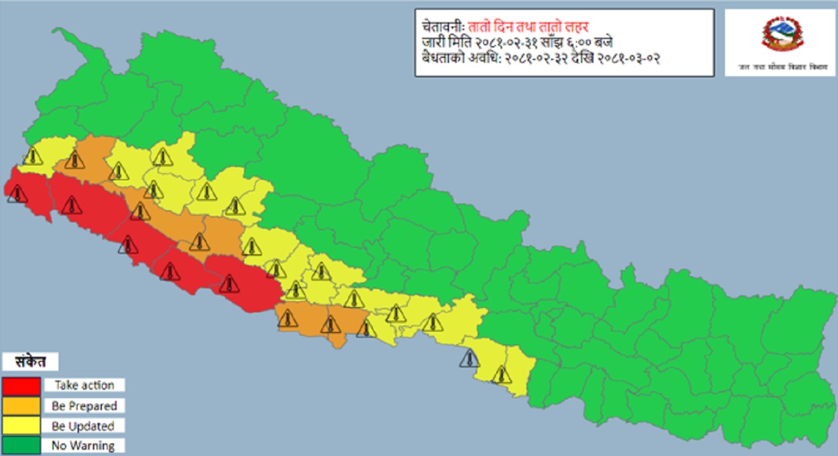 तराईमा तातो लहरको चेतावनी