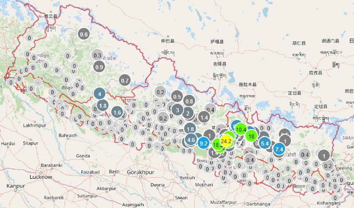 कोशी, बागमती, गण्डकी र सुदूरपश्चिम प्रदेशमा मुसलधारे वर्षा